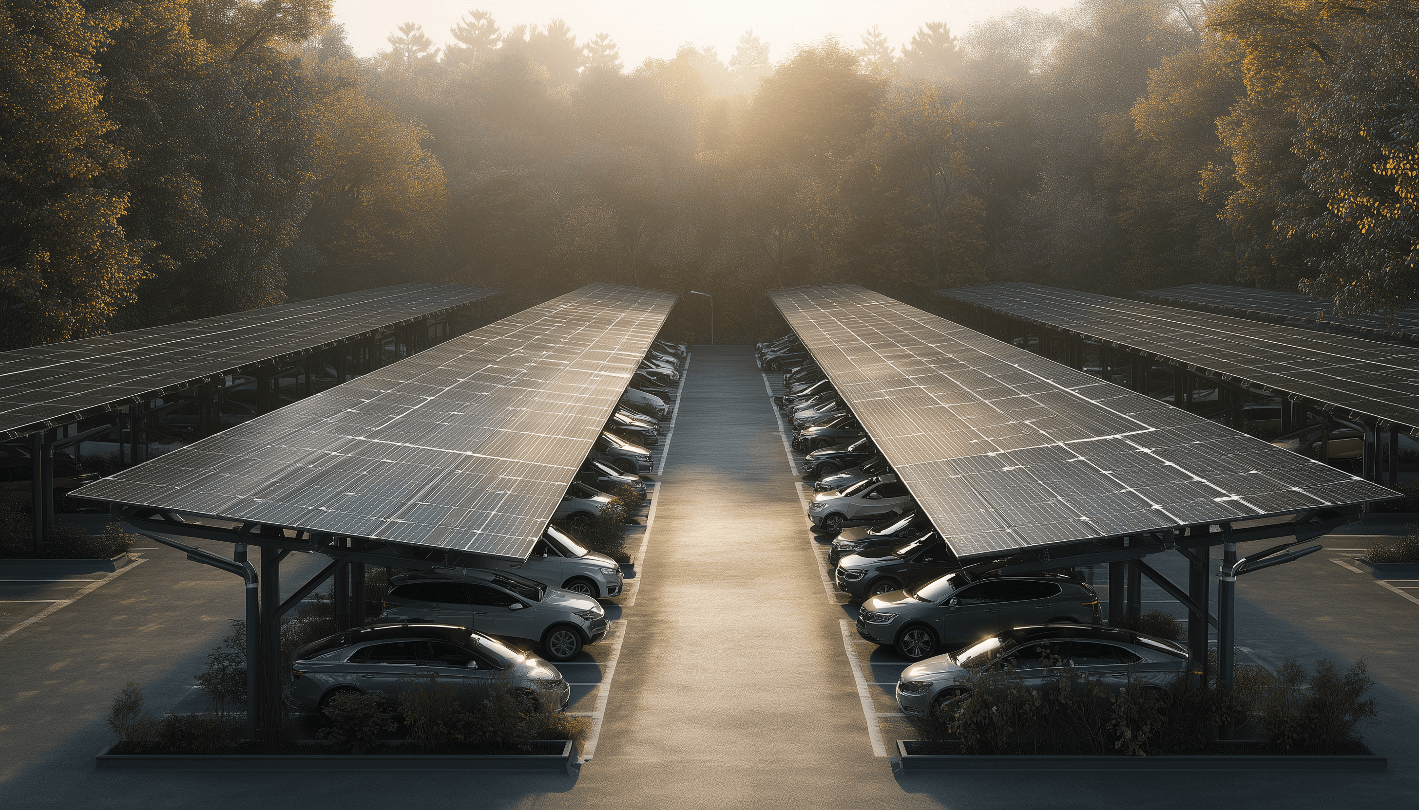 Solar-Carport über Parkplatz